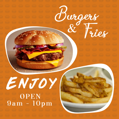 Custom Outdoor Yard Signs Multiple Sizes Burgers and Fries