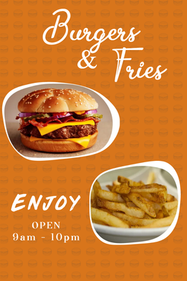 Custom Outdoor Yard Signs Multiple Sizes Burgers and Fries