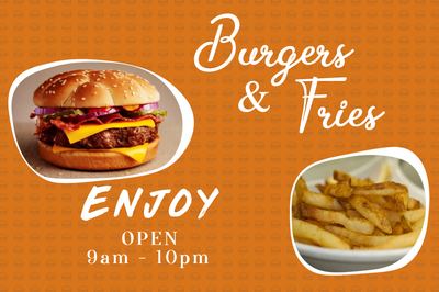 Custom Outdoor Yard Signs Multiple Sizes Burgers and Fries