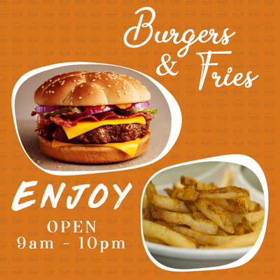 Custom Outdoor Yard Signs Multiple Sizes Burgers and Fries