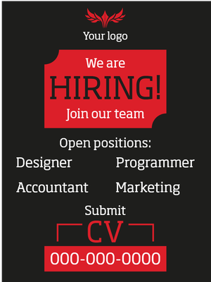 Custom Outdoor Yard Signs Multiple Sizes We Are Hiring! Join Our Team
