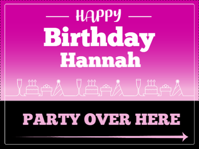 Custom Outdoor Yard Signs Multiple Sizes Party Over Here