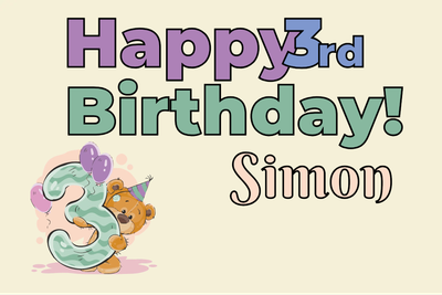 Custom Outdoor Yard Signs Multiple Sizes Simon's 3rd Birthday