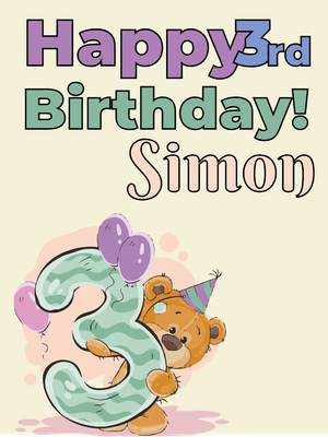 Custom Outdoor Yard Signs Multiple Sizes Simon's 3rd Birthday