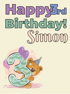 Custom Outdoor Yard Signs Multiple Sizes Simon's 3rd Birthday
