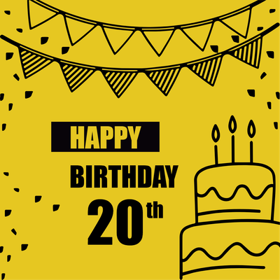 Custom Outdoor Yard Signs Multiple Sizes  Happy  20th Birthday