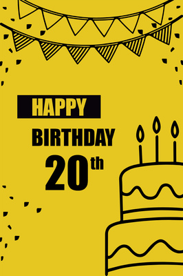 Custom Outdoor Yard Signs Multiple Sizes  Happy  20th Birthday