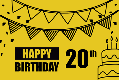 Custom Outdoor Yard Signs Multiple Sizes  Happy  20th Birthday