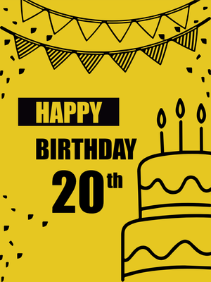 Custom Outdoor Yard Signs Multiple Sizes  Happy  20th Birthday