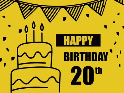Custom Outdoor Yard Signs Multiple Sizes  Happy  20th Birthday