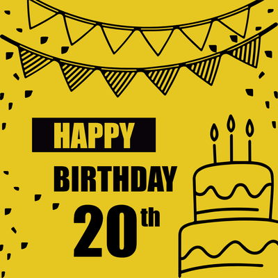 Custom Outdoor Yard Signs Multiple Sizes  Happy  20th Birthday