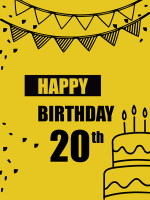 Custom Outdoor Yard Signs Multiple Sizes  Happy  20th Birthday