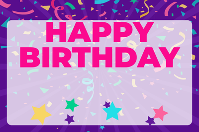Custom Outdoor Yard Signs Multiple Sizes Colorful Birthday Confetti