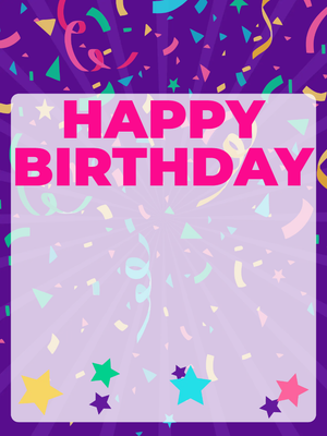 Custom Outdoor Yard Signs Multiple Sizes Colorful Birthday Confetti