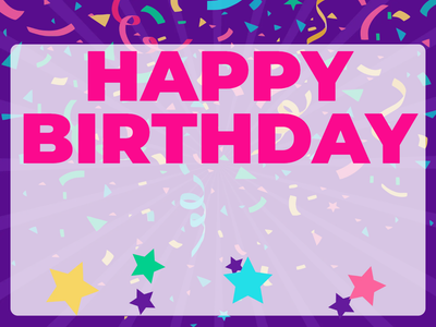 Custom Outdoor Yard Signs Multiple Sizes Colorful Birthday Confetti