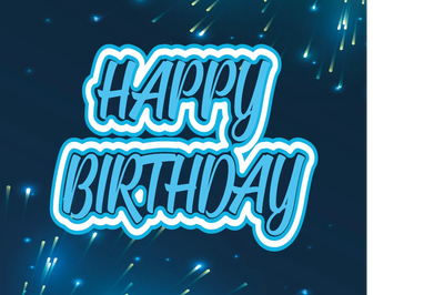Custom Outdoor Yard Signs Multiple Sizes Happy Birthday Fireworks