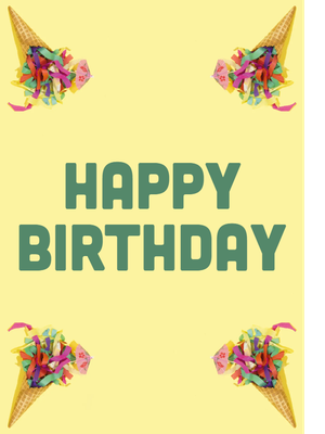 Custom Outdoor Yard Signs Multiple Sizes Happy Birthday Confetti