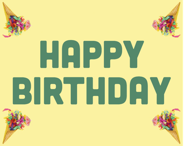Custom Outdoor Yard Signs Multiple Sizes Happy Birthday Confetti