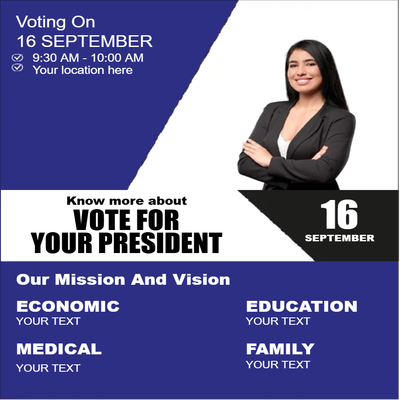 Custom Business Flyers Multiple Sizes Vote President