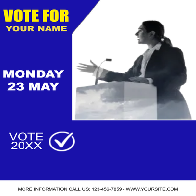 Custom Business Flyers Multiple Sizes Vote Speech