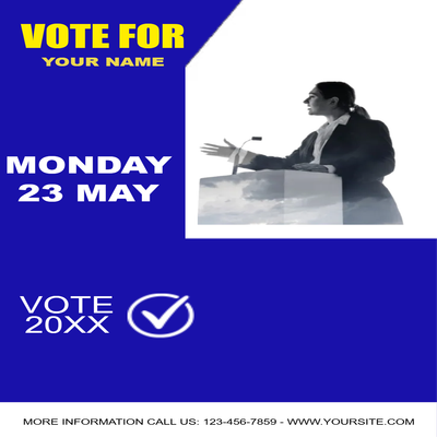 Custom Business Flyers Multiple Sizes Vote Speech