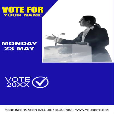 Custom Business Flyers Multiple Sizes Vote Speech