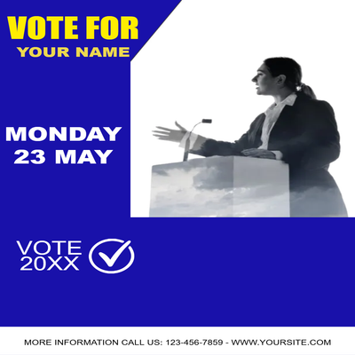 Custom Business Flyers Multiple Sizes Vote Speech
