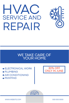 Custom Business Flyers Multiple Sizes HVAC Service