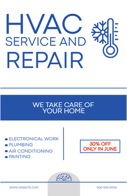 Custom Business Flyers Multiple Sizes HVAC Service