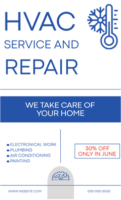 Custom Business Flyers Multiple Sizes HVAC Service