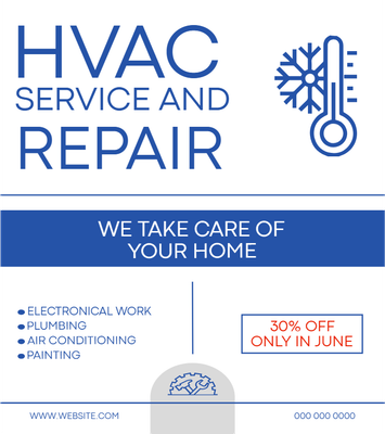 Custom Business Flyers Multiple Sizes HVAC Service