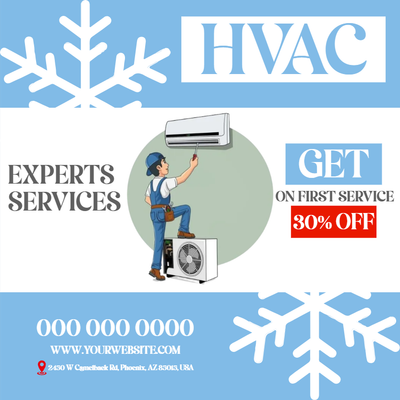 Custom Business Flyers Multiple Sizes HVAC Experts Services