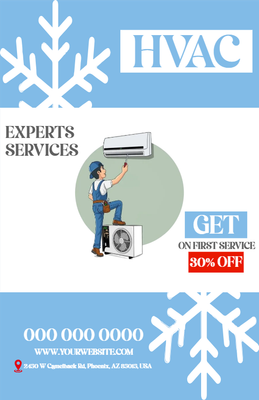 Custom Business Flyers Multiple Sizes HVAC Experts Services