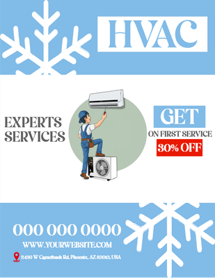 Custom Business Flyers Multiple Sizes HVAC Experts Services