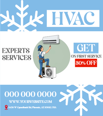 Custom Business Flyers Multiple Sizes HVAC Experts Services