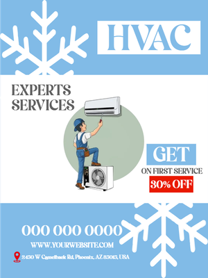 Custom Business Flyers Multiple Sizes HVAC Experts Services
