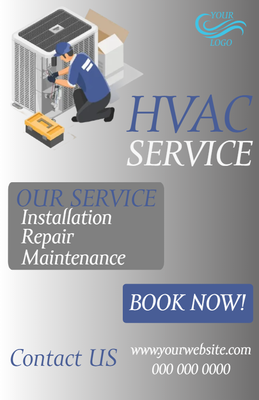 Custom Business Flyers Multiple Sizes HVAC Services