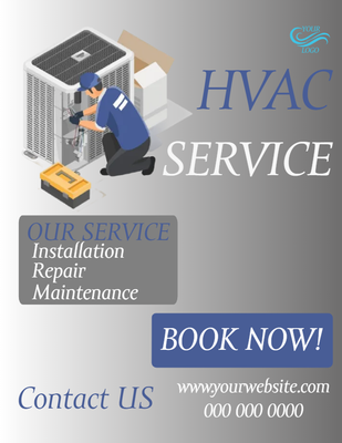 Custom Business Flyers Multiple Sizes HVAC Services