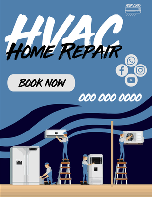 Custom Business Flyers Multiple Sizes HVAC Home Repair