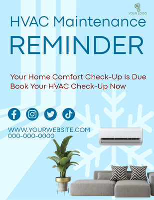 Custom Business Flyers Multiple Sizes HVAC Maintenance