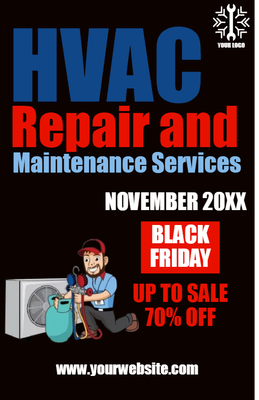 Custom Business Flyers Multiple Sizes HVAC Service Discount