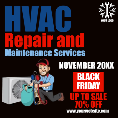 Custom Business Flyers Multiple Sizes HVAC Service Discount