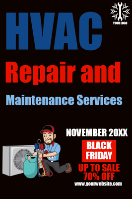 Custom Business Flyers Multiple Sizes HVAC Service Discount
