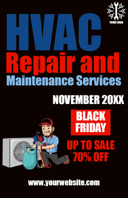 Custom Business Flyers Multiple Sizes HVAC Service Discount