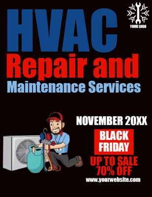 Custom Business Flyers Multiple Sizes HVAC Service Discount