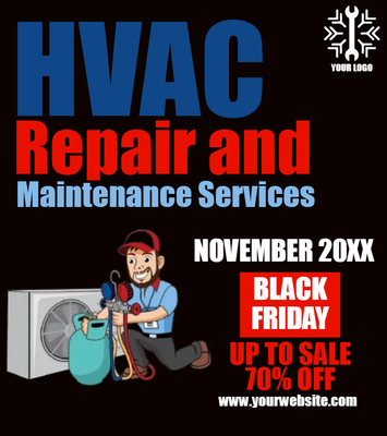 Custom Business Flyers Multiple Sizes HVAC Service Discount