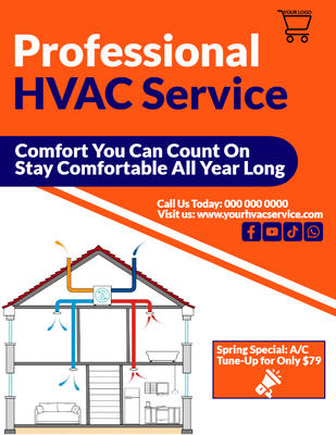 Custom Business Flyers Multiple Sizes HVAC Professional