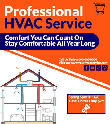 Custom Business Flyers Multiple Sizes HVAC Professional
