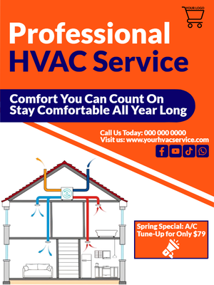 Custom Business Flyers Multiple Sizes HVAC Professional