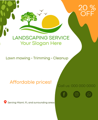 Custom Business Flyers Multiple Sizes Landscaping Service